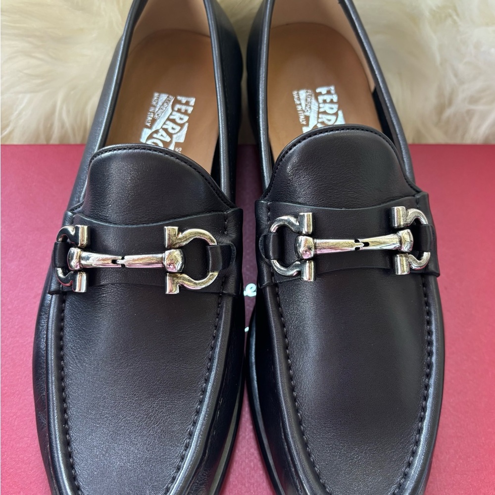 SOLD!  New Authentic Salvatore Ferragamo Black Leather woman’s Loafers size 7
